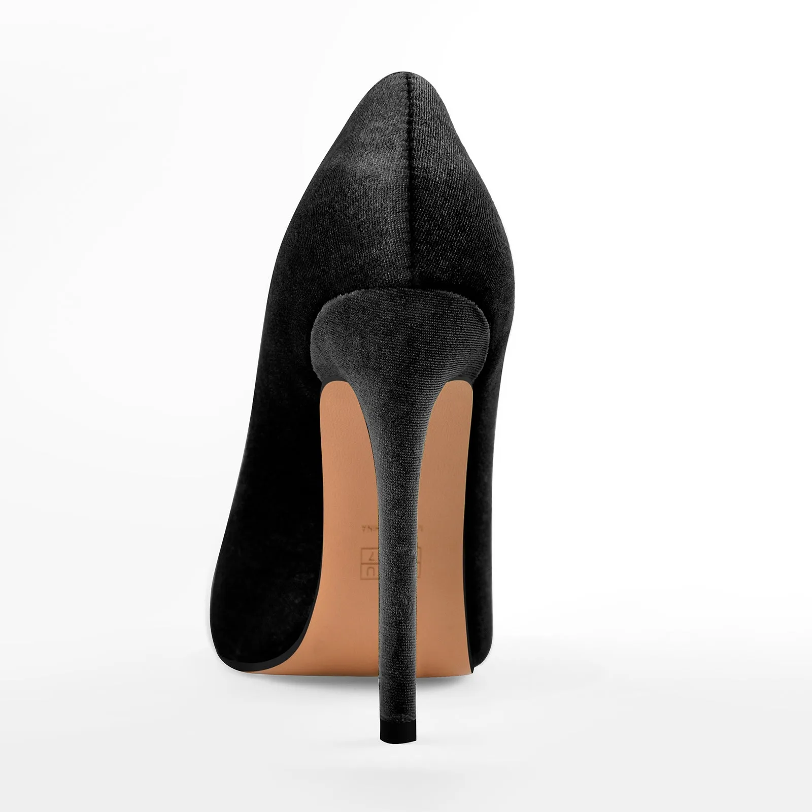 Pointed Toe Stiletto Slip-On Black Velvet Pumps sold by Onlymaker product image thumbnail 4