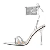 Pointed Toe Strap Lace Up Clear Heel Sandals sold by Onlymaker