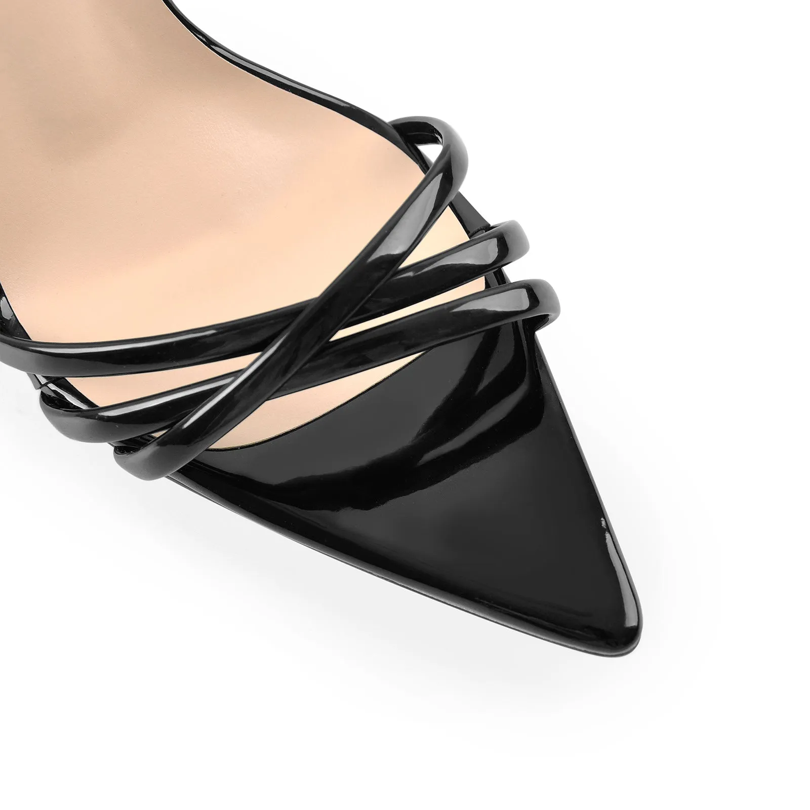 Pointed Toe Strap Lace Up Clear Heel Sandals sold by Onlymaker product image thumbnail 4