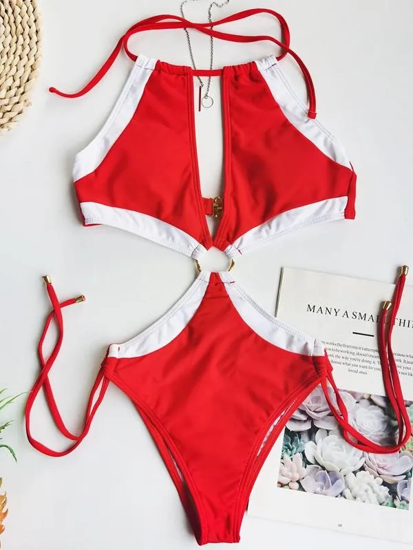 Keyhole Neckline Cut Out Strap Swimwear sold by Onlymaker product image thumbnail 2