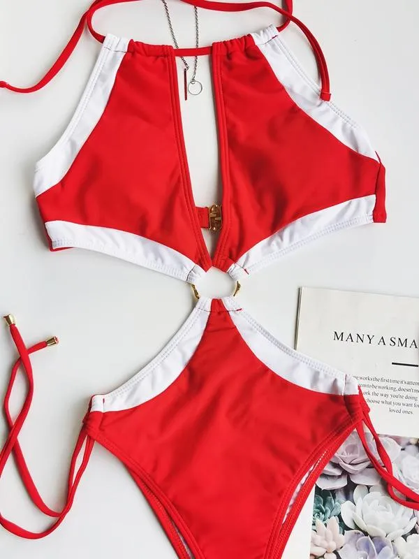 Keyhole Neckline Cut Out Strap Swimwear sold by Onlymaker product image thumbnail 3