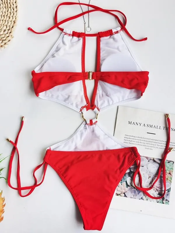 Keyhole Neckline Cut Out Strap Swimwear sold by Onlymaker product image thumbnail 4