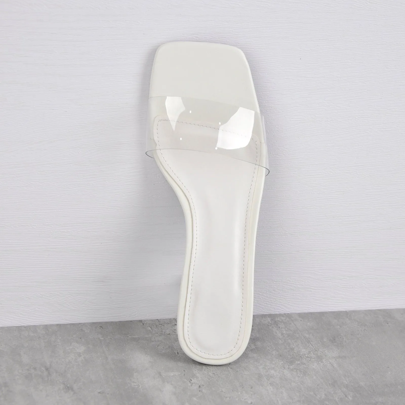 Black White Clear Chunky Low Heel Sandals Mules sold by Onlymaker product image thumbnail 4