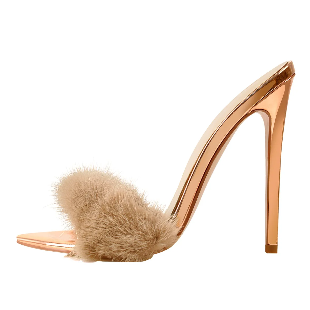 12cm Rose Gold Feather High Heel Stilettos Sandals sold by Onlymaker