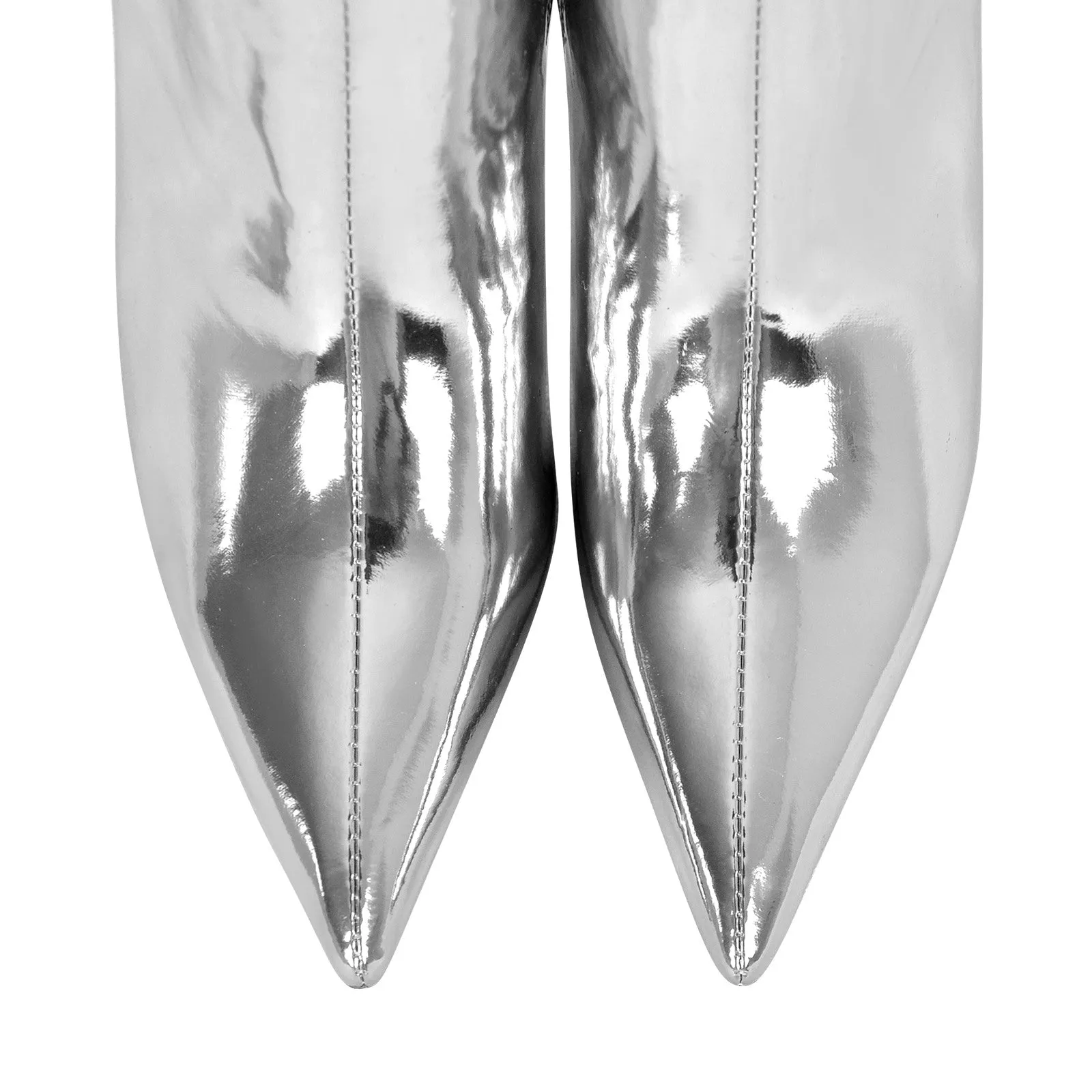 Pointed Toe Metallic Wedge Heel Knee High Boots sold by Onlymaker product image thumbnail 3