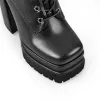 Black Lace up Zipper Chunky Ankle Boots sold by Onlymaker