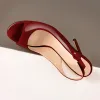 Burgundy Gradient Open Toe High Heels Slingback Sandals sold by Onlymaker