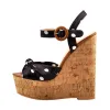Polka Dot Open Toe Wood Heel Wedge Sandals sold by Onlymaker