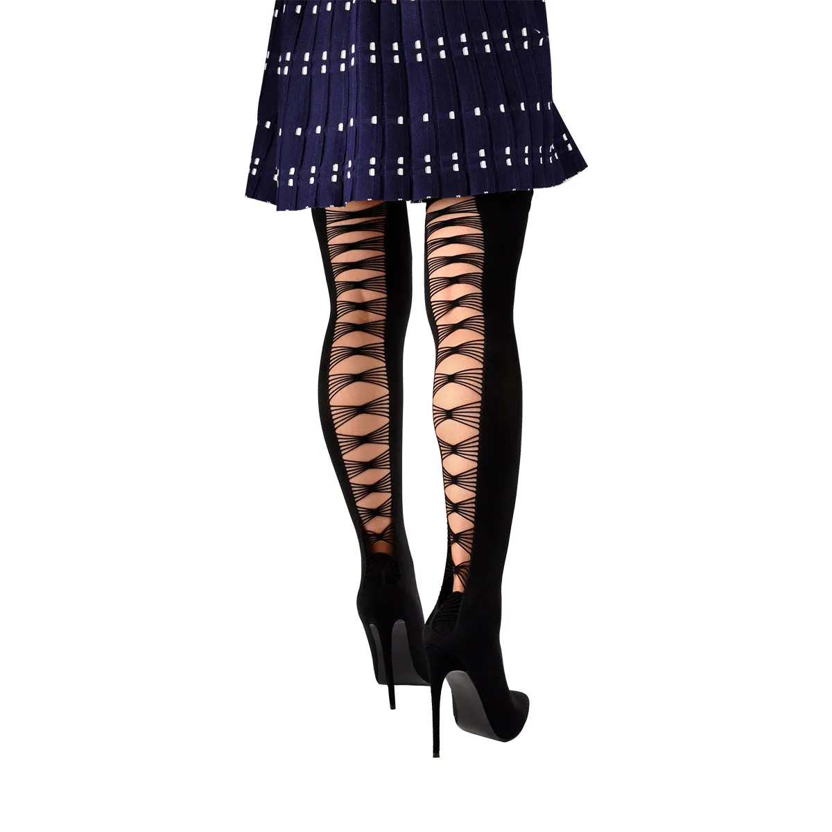 Thigh High Pointy Toe Stiletto Stretch Back Hollow Out Stocking Booties sold by Onlymaker product image thumbnail 3