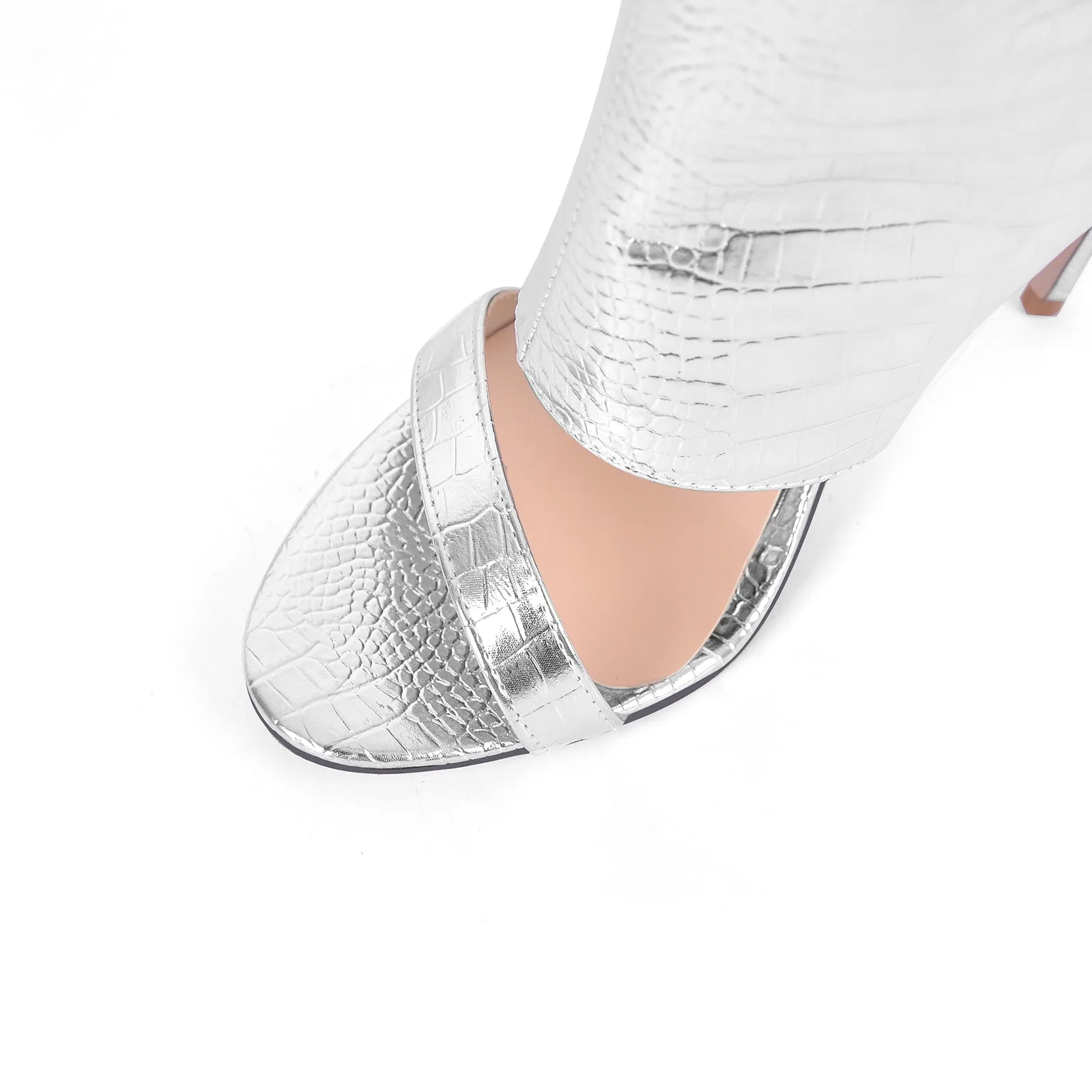 Crocodile Round Toe Zipper Stiletto Over The Knee Boots sold by Onlymaker product image thumbnail 4