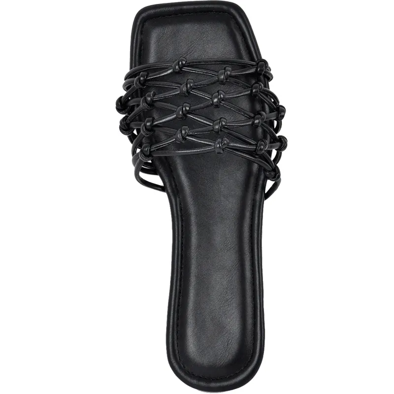 Onlymaker Flats Square Toe Woven Strap Sandals sold by Onlymaker