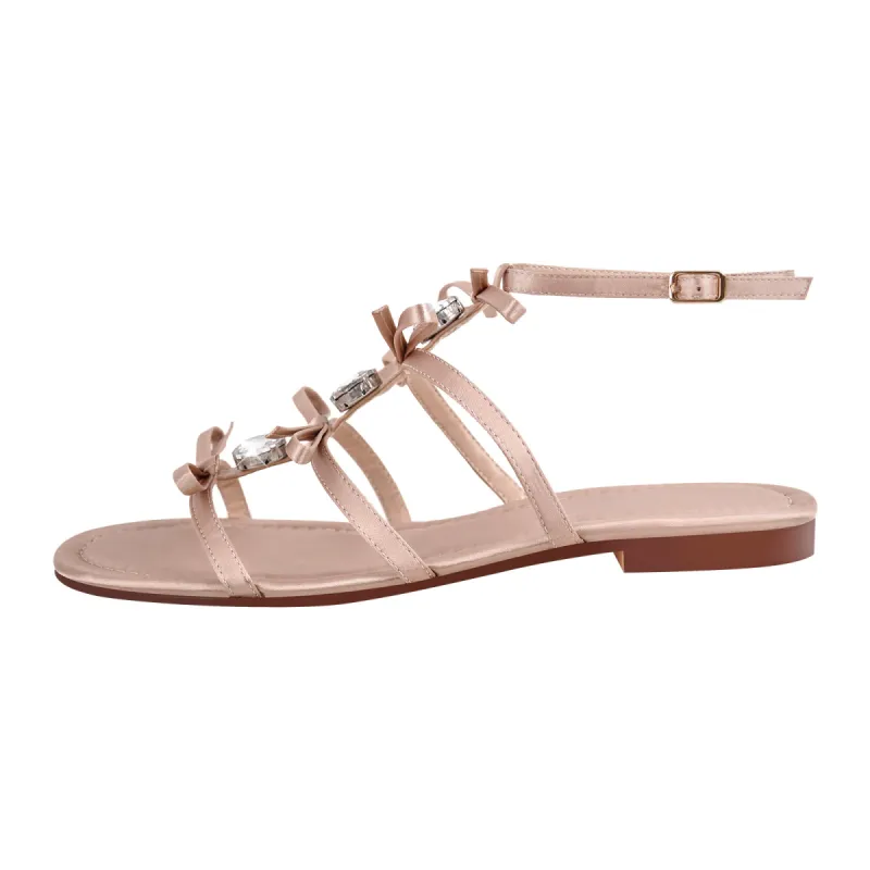 Bow Diamond T-Strap Round Toe Flat Sandals sold by Onlymaker