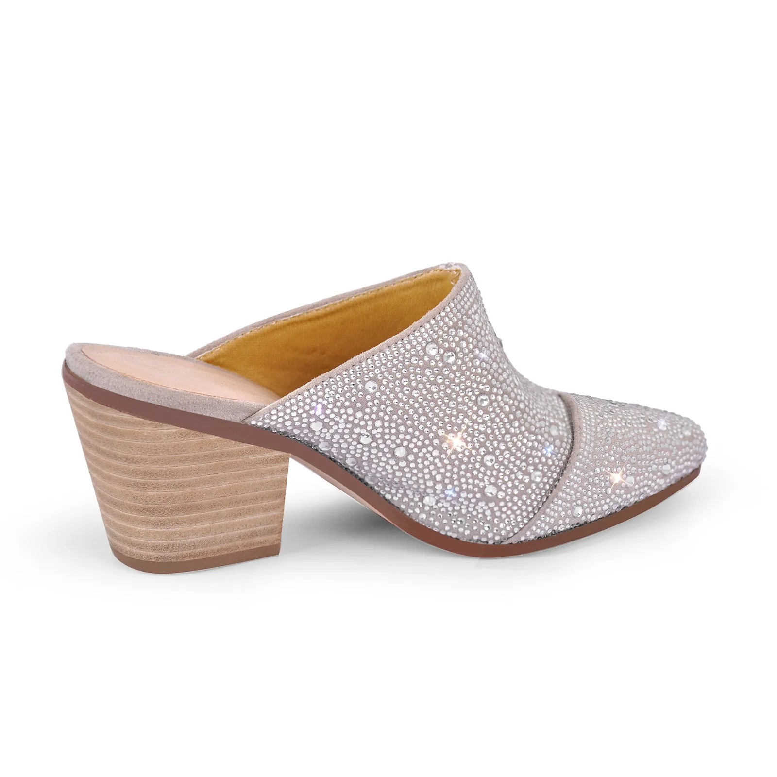 Rhinestone Pointed Toe Chunky Heel Mules sold by Onlymaker product image thumbnail 4