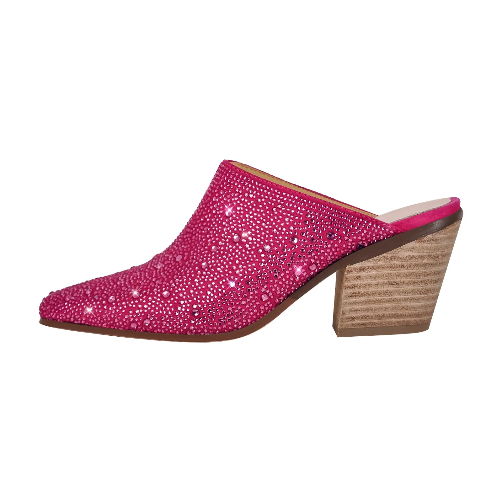 Rhinestone Pointed Toe Chunky Heel Mules sold by Onlymaker product image thumbnail 5