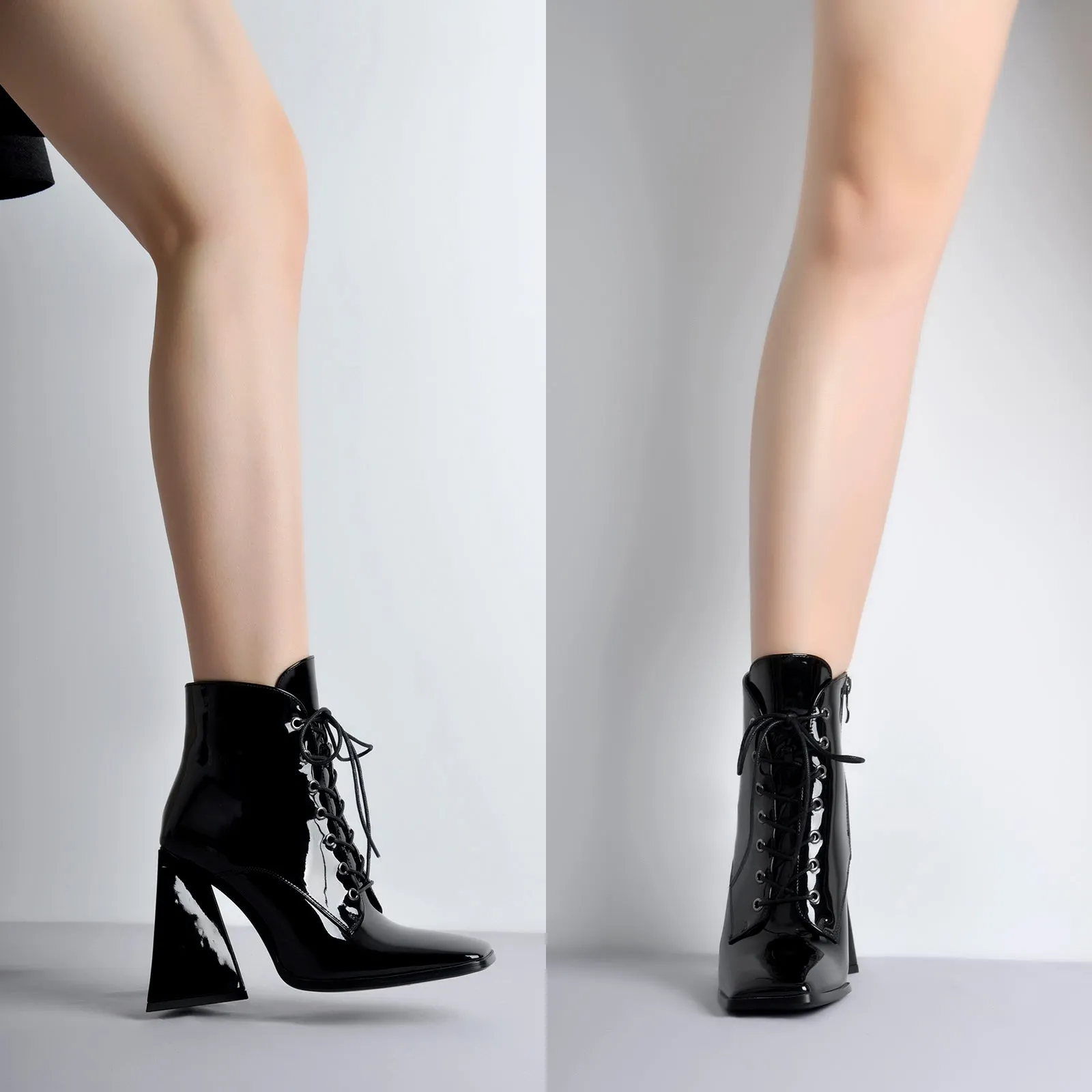 Square Toe Triangle Chunky Heel Ankle Boots sold by Onlymaker product image thumbnail 2