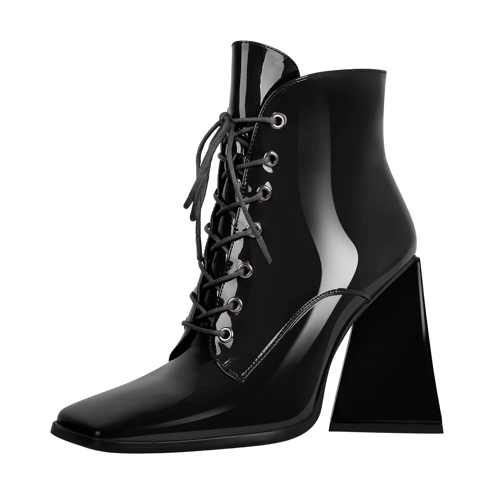 Square Toe Triangle Chunky Heel Ankle Boots sold by Onlymaker product image thumbnail 3