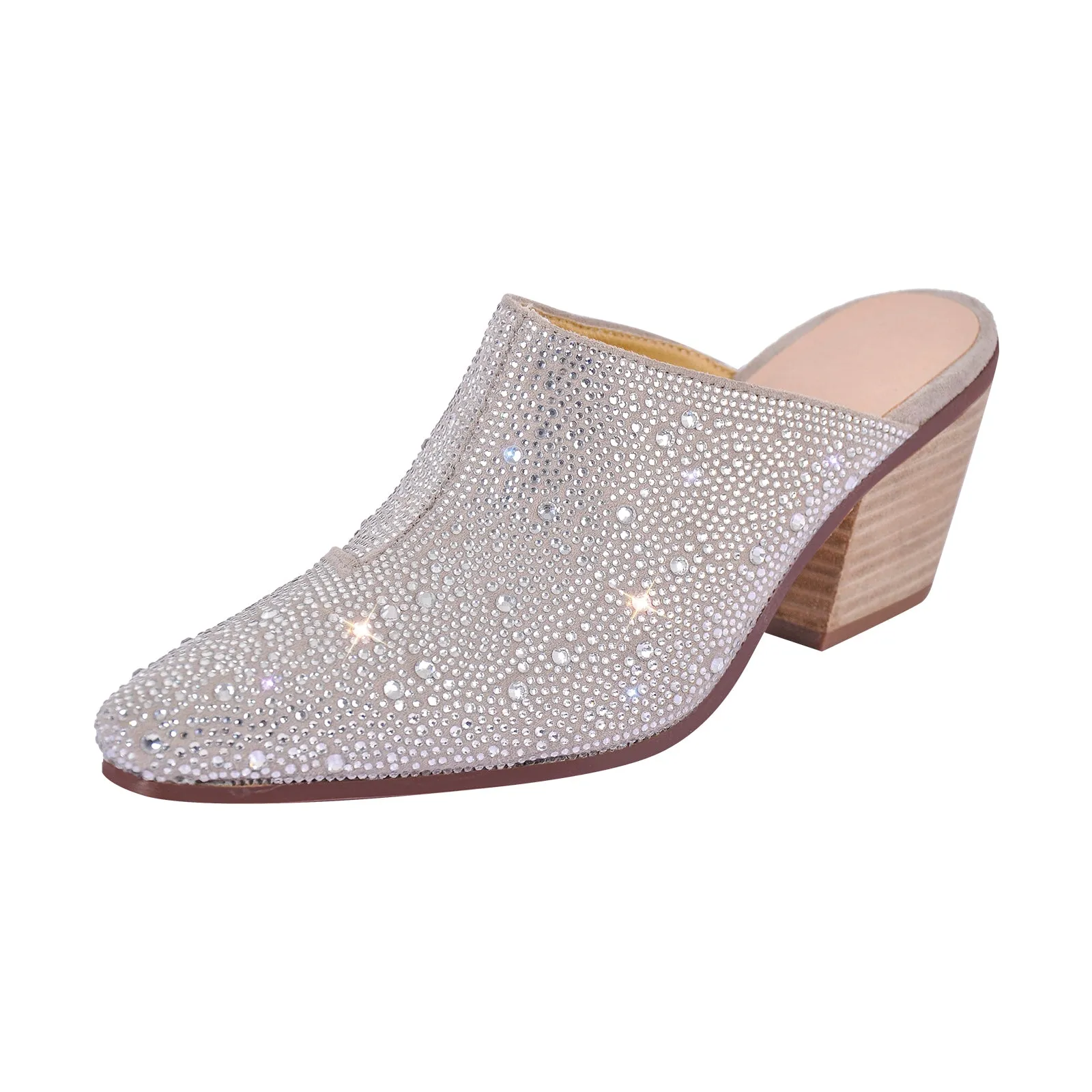 Rhinestone Pointed Toe Chunky Heel Mules sold by Onlymaker product image thumbnail 3