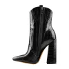 Black Pointed Toe Chunky Ankle Boots sold by Onlymaker