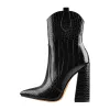 Black Pointed Toe Chunky Ankle Boots sold by Onlymaker