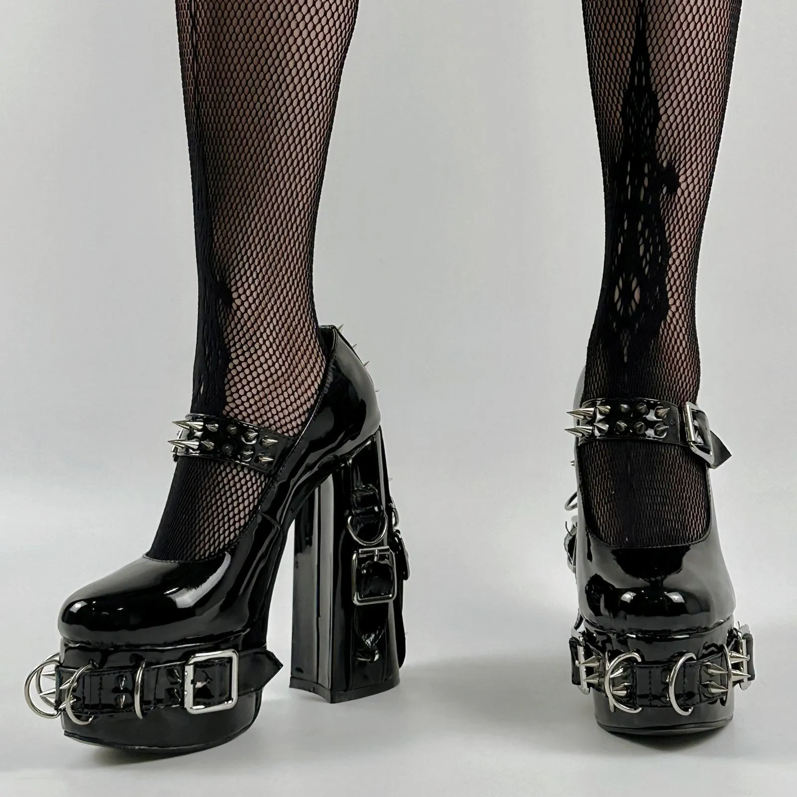 Mary Jane Rivet Platform Chunky Heel Pumps sold by Onlymaker product image thumbnail 3