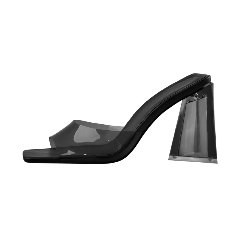 Clear Chunky Heel Sandals Mules sold by Onlymaker
