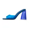 Clear Chunky Heel Sandals Mules sold by Onlymaker