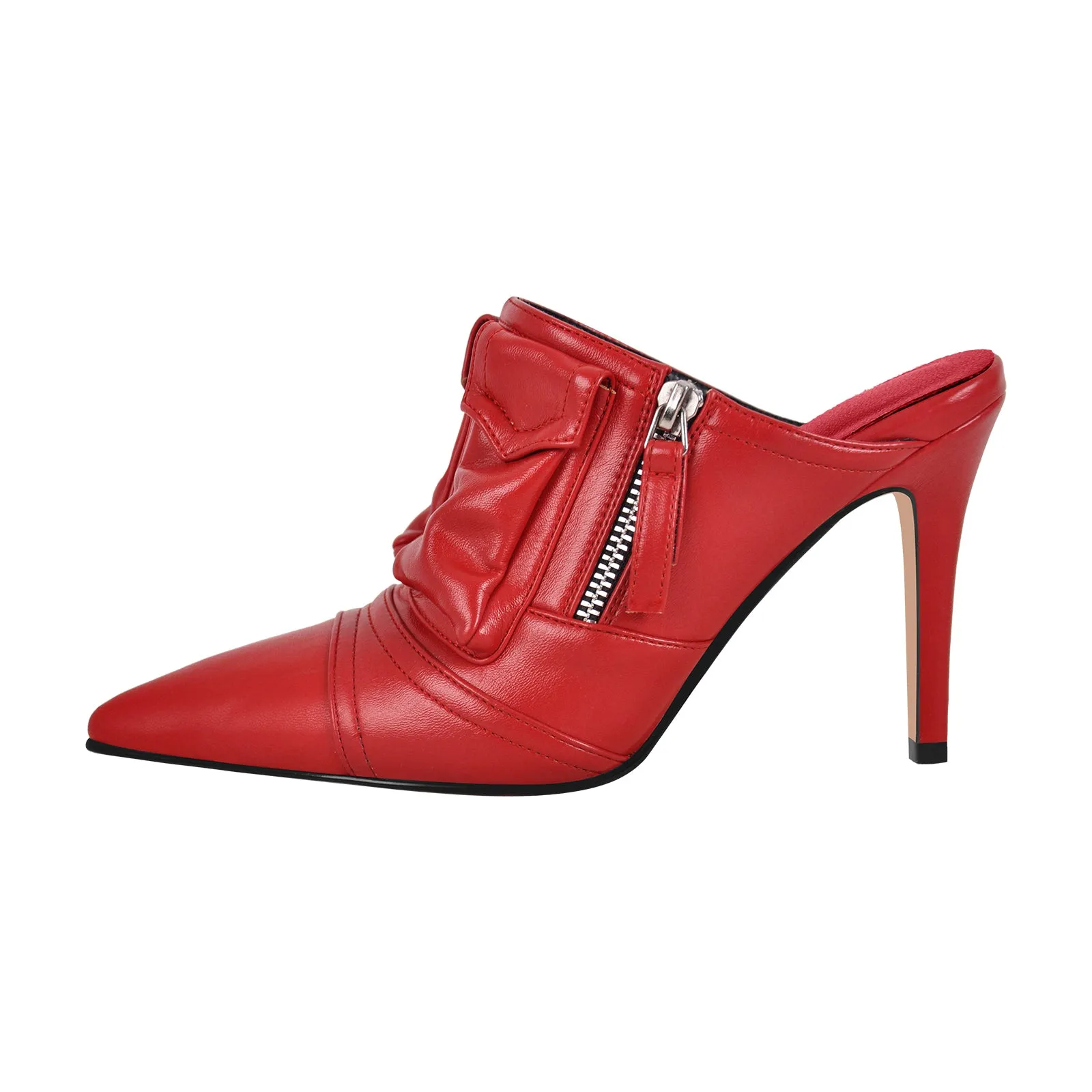 Denim Pointed Toe Stiletto Mules Pumps sold by Onlymaker product image thumbnail 5