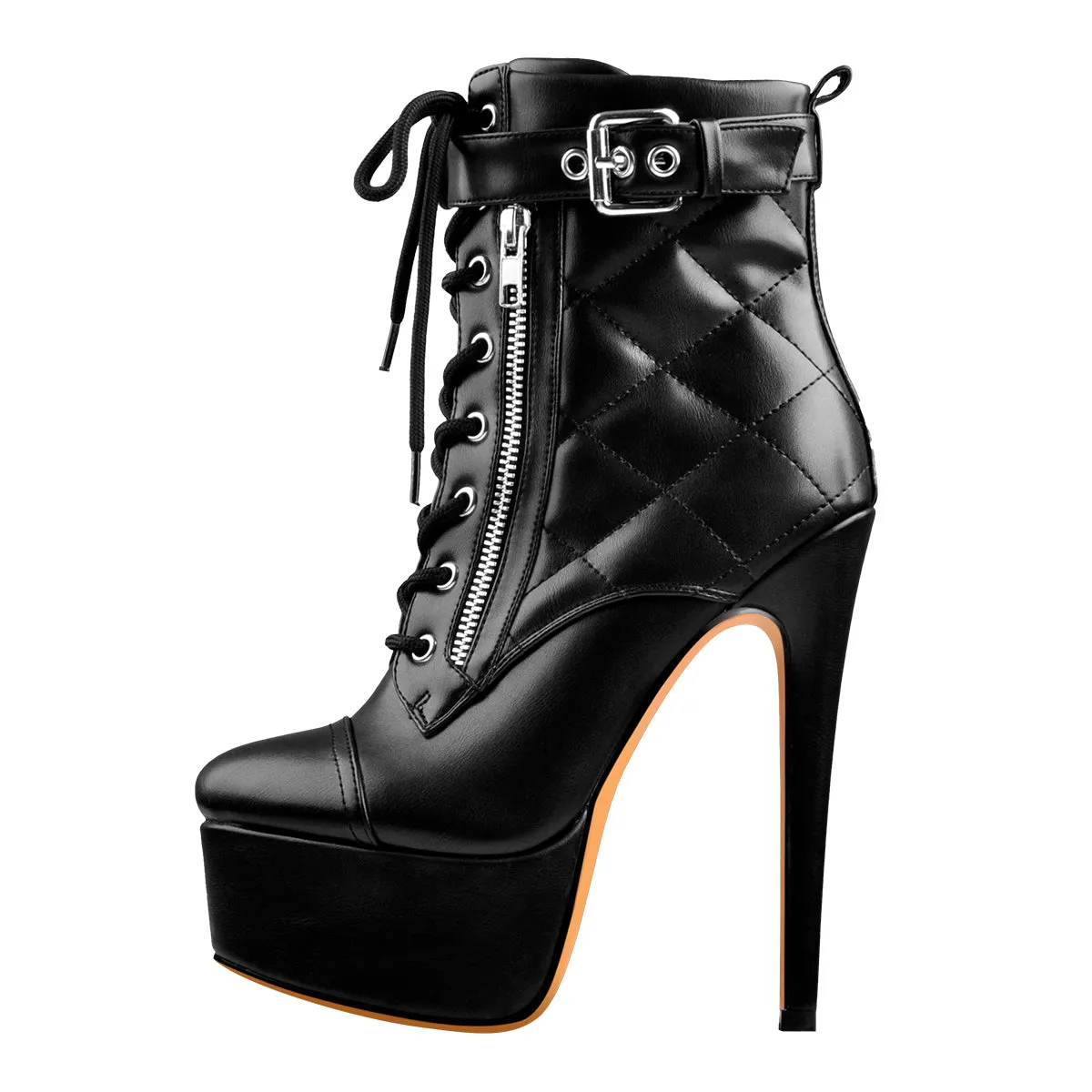 Platform Lace Up Ankle Strap Buckle Zip Stiletto High Heels Boots sold by Onlymaker