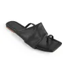 Matte Black Band Flat Slipper Sandals sold by Onlymaker