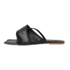 Matte Black Band Flat Slipper Sandals sold by Onlymaker