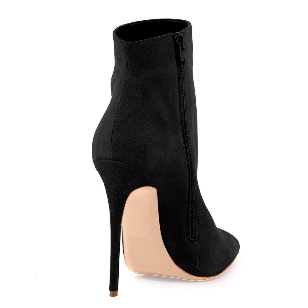 Suede Pointy Toe Stiletto High Heel Ankle Boots sold by Onlymaker product image thumbnail 4