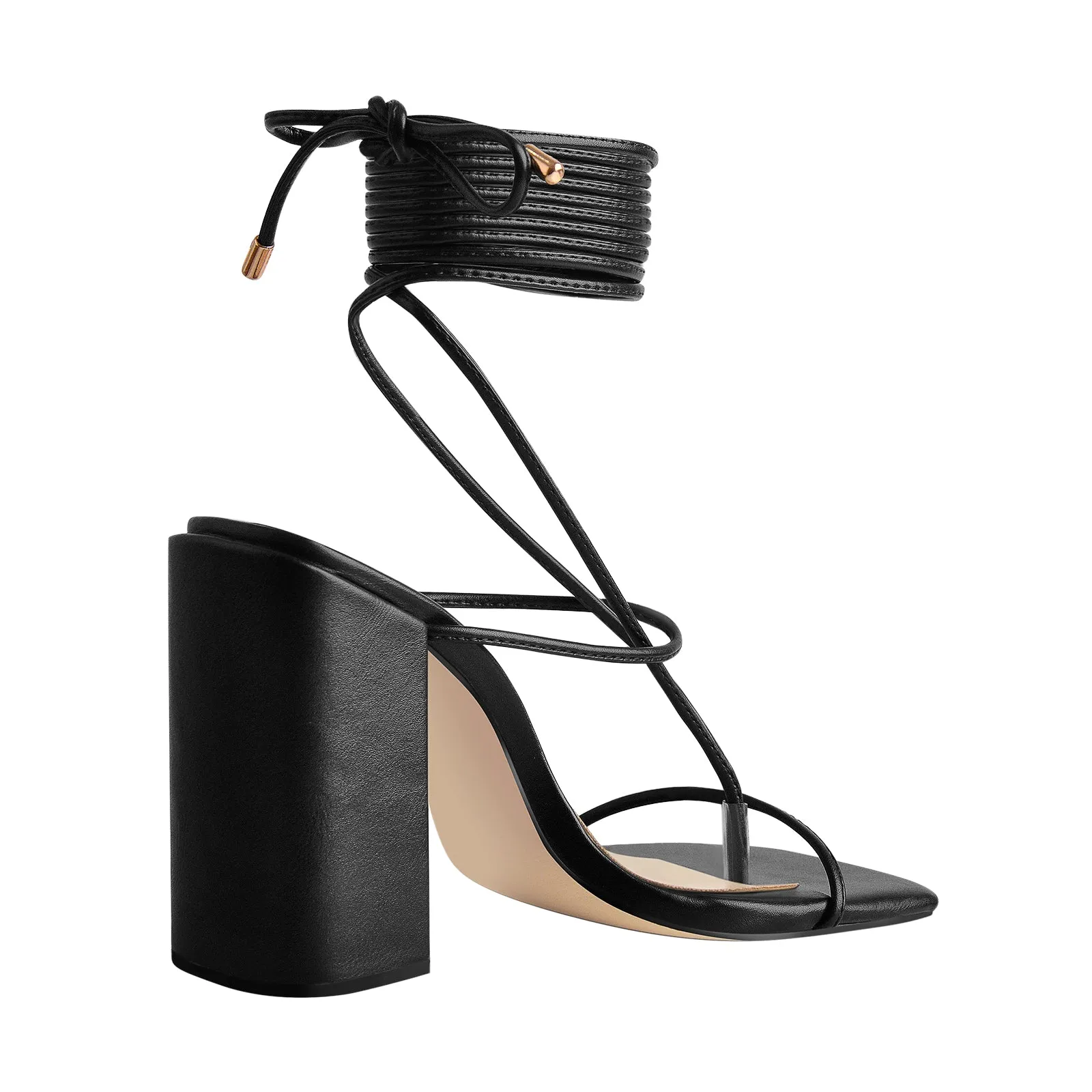 Black Ankle Strap Square Toe Chunky Heels Sandals sold by Onlymaker product image thumbnail 3