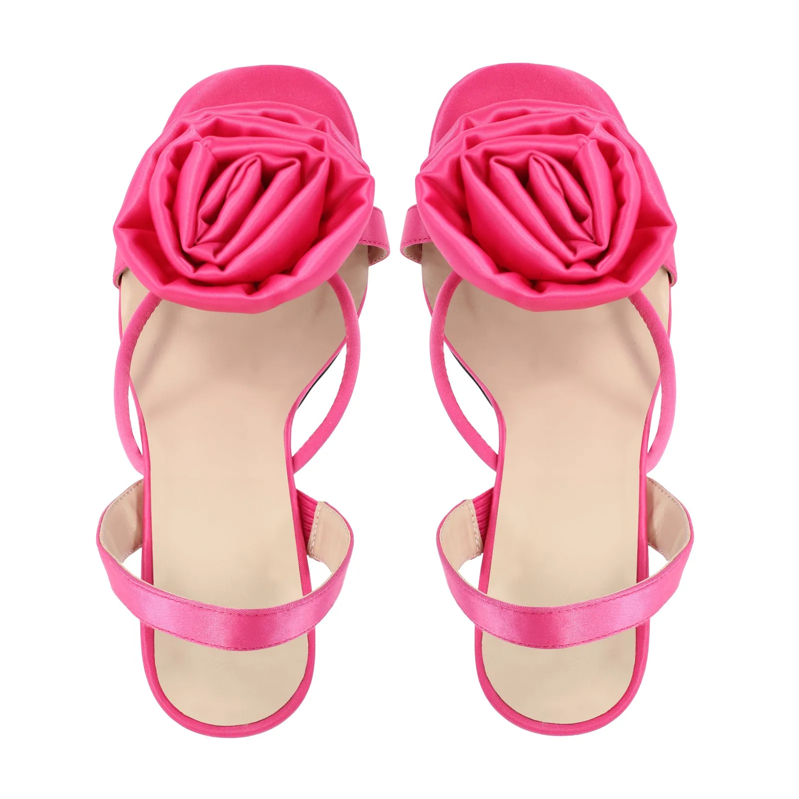 Round Toe Stiletto Slingback Flower Sandals sold by Onlymaker product image thumbnail 2