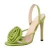 Round Toe Stiletto Slingback Flower Sandals sold by Onlymaker