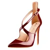 Patent Leather Pointed Toe Cross Strap High Heel Pumps sold by Onlymaker
