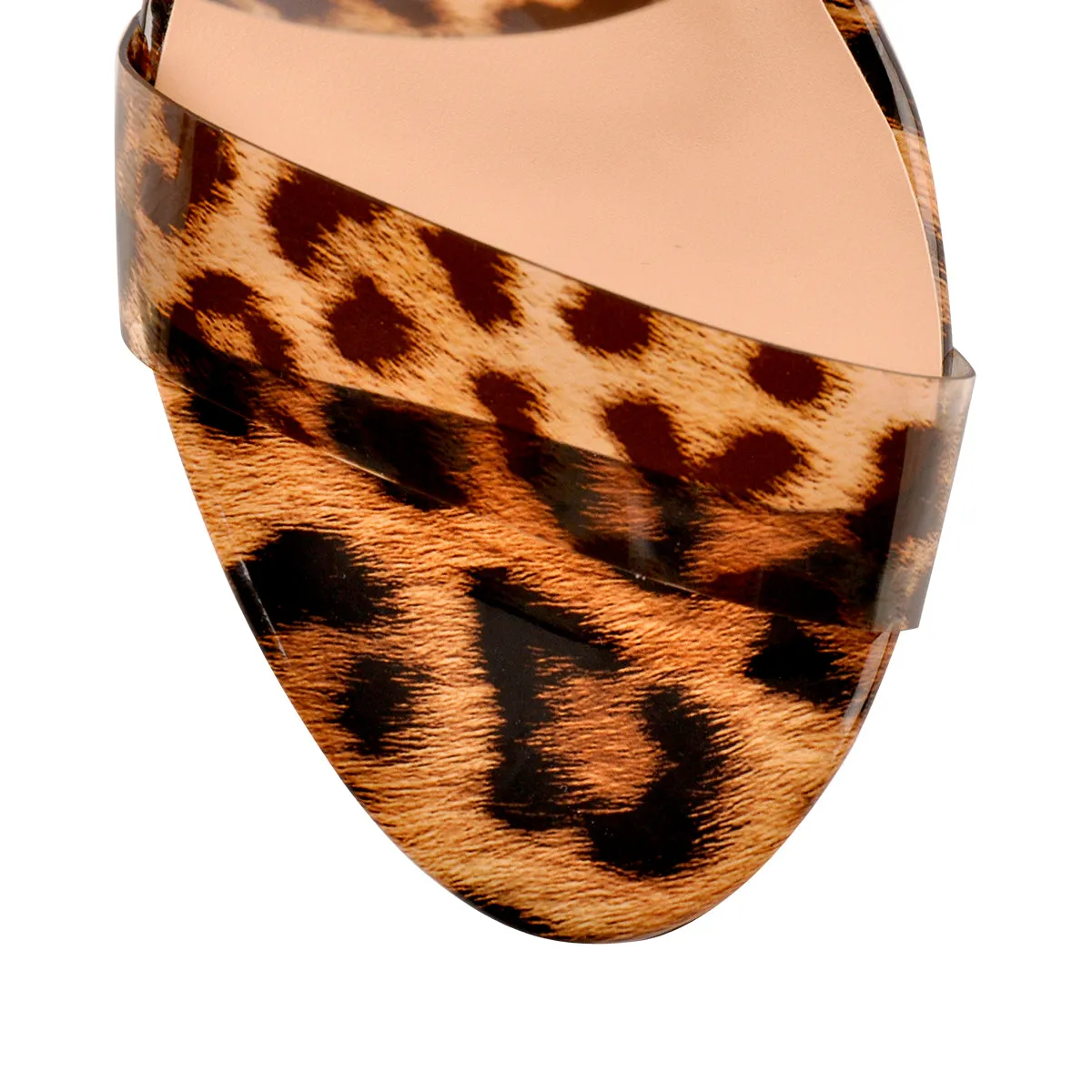 Transparent Leopard Double Straps Chunky Heels Mules Sandals sold by Onlymaker product image thumbnail 3