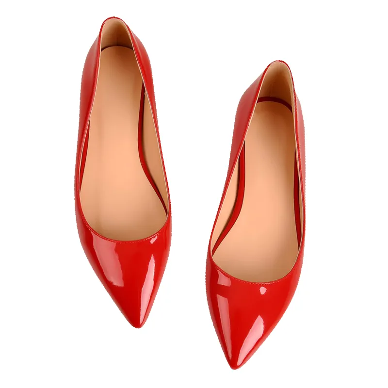 Red Daily Flat pumps sold by Onlymaker