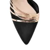 Pointed Toe Black Suede High Heel Gold Stiletto Pumps sold by Onlymaker