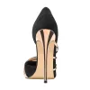 Pointed Toe Black Suede High Heel Gold Stiletto Pumps sold by Onlymaker