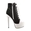 Canvas High Heel Sneaker Lace Up Platform Ankle Boots sold by Onlymaker