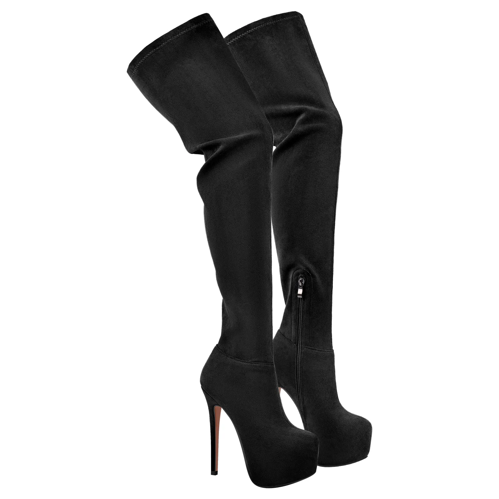 Round Toe Stiletto Platform Over The Knee Boots sold by Onlymaker product image thumbnail 5