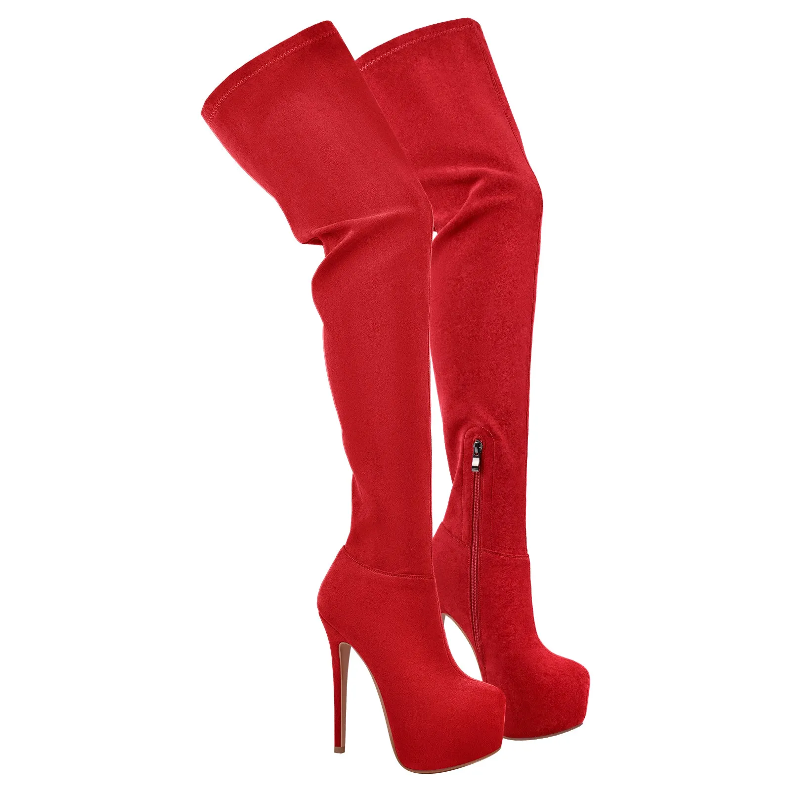 Round Toe Stiletto Platform Over The Knee Boots sold by Onlymaker product image thumbnail 2