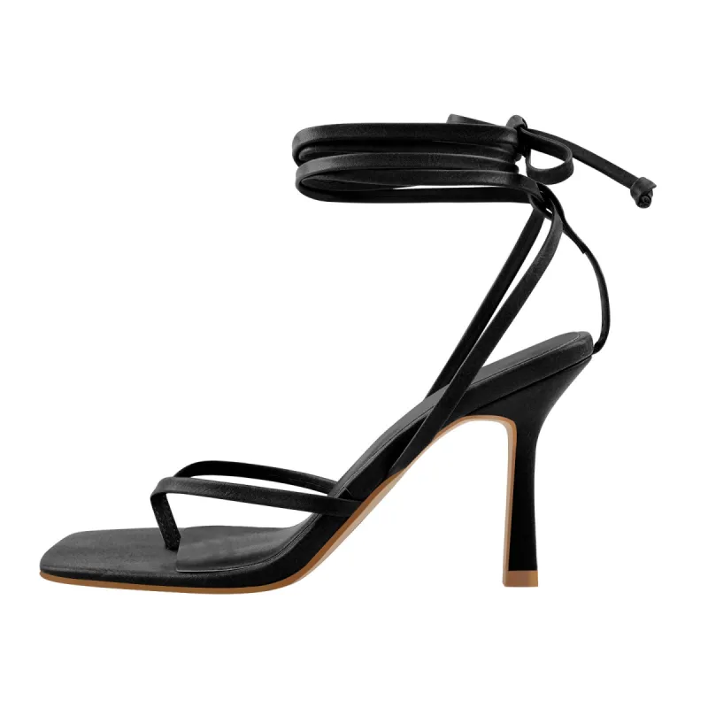 Flip Flop Thong Square Toe Lace Up Sandals sold by Onlymaker