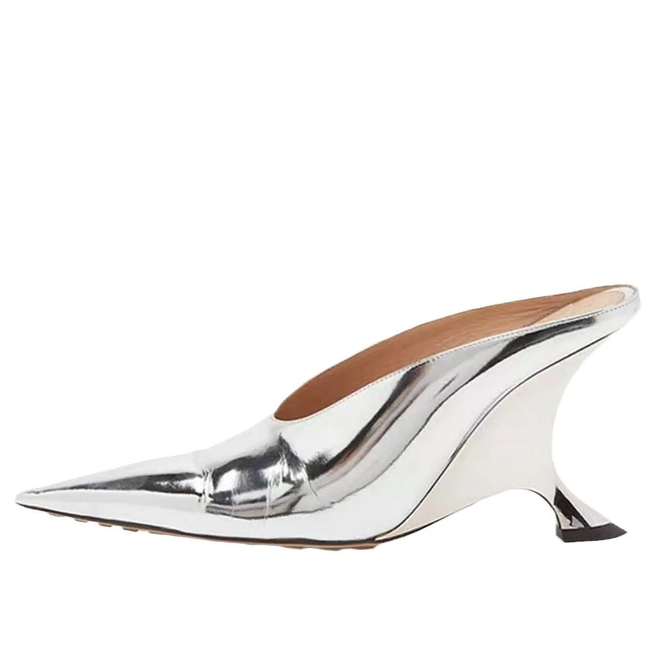 Pointed Toe Patent Leather Wedge Heel Mule Pumps sold by Onlymaker