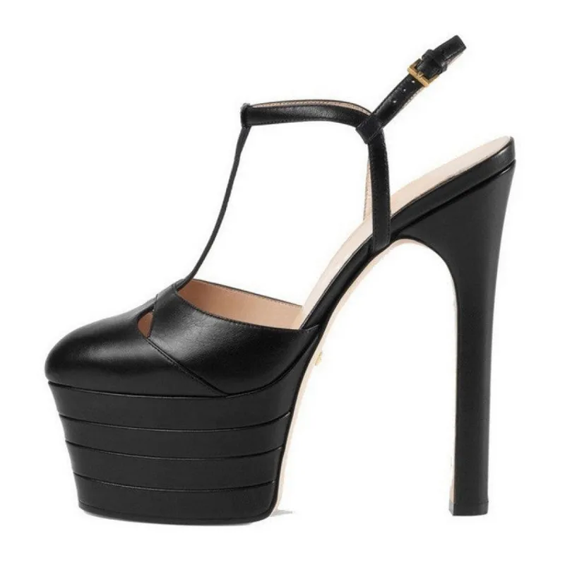 Platform T-Strap Stiletto Slingback High Heels sold by Onlymaker