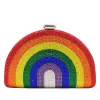 Rainbow Rhinestone Semi-circular Handbag sold by Onlymaker
