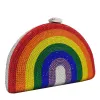 Rainbow Rhinestone Semi-circular Handbag sold by Onlymaker