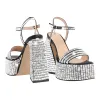 Rhinestone Square Toe Chunky Heel Platform Sandals sold by Onlymaker