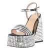 Rhinestone Square Toe Chunky Heel Platform Sandals sold by Onlymaker