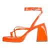 Chunky Mid Heel Criss Cross Platform Sandals sold by Onlymaker